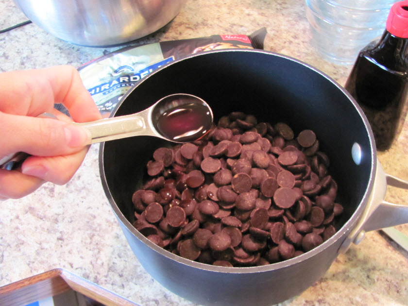 mixing melting chocolate