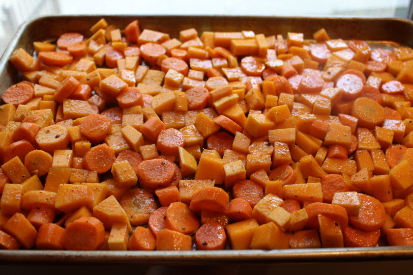 roasted squash and carrots 