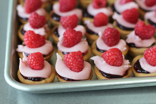 Raspberry Berets tray of cookies