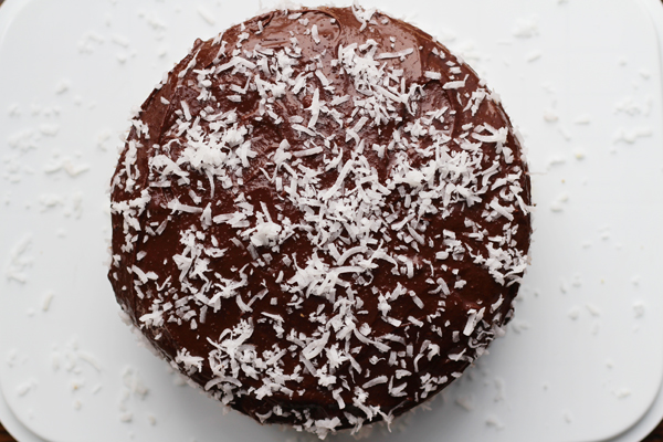 Coconut Chocolate cake from above