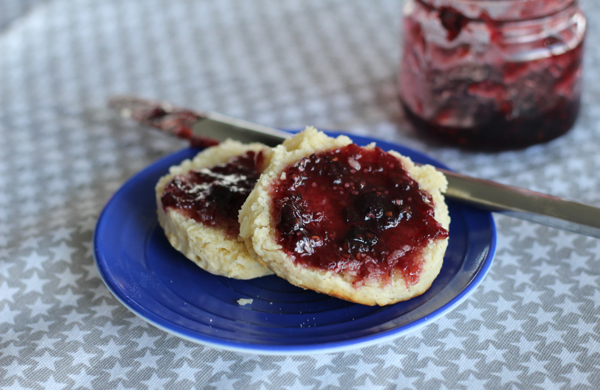 Blue Ribbon Biscuits with jam