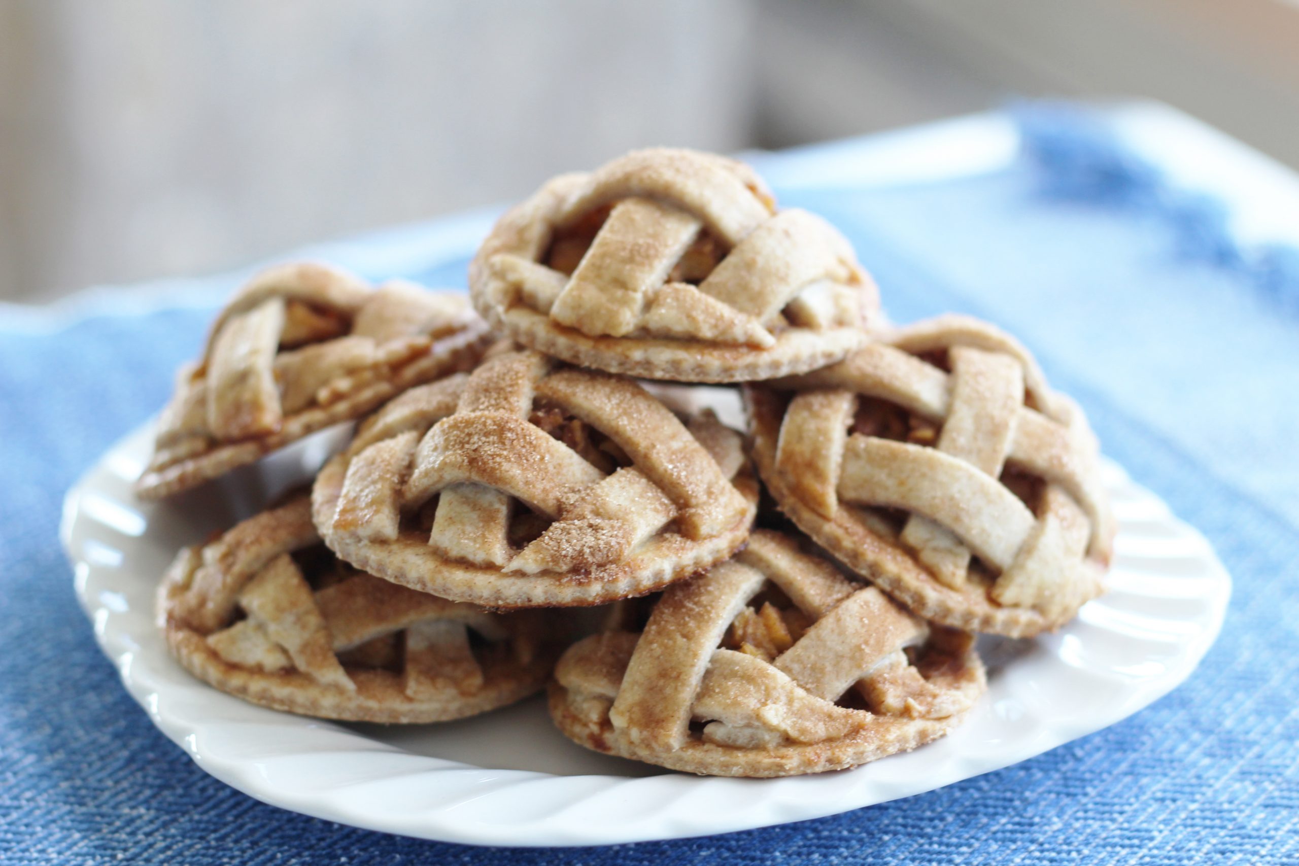 Blue Ribbon Apple Pie Cookies Plated, Shown Close Up