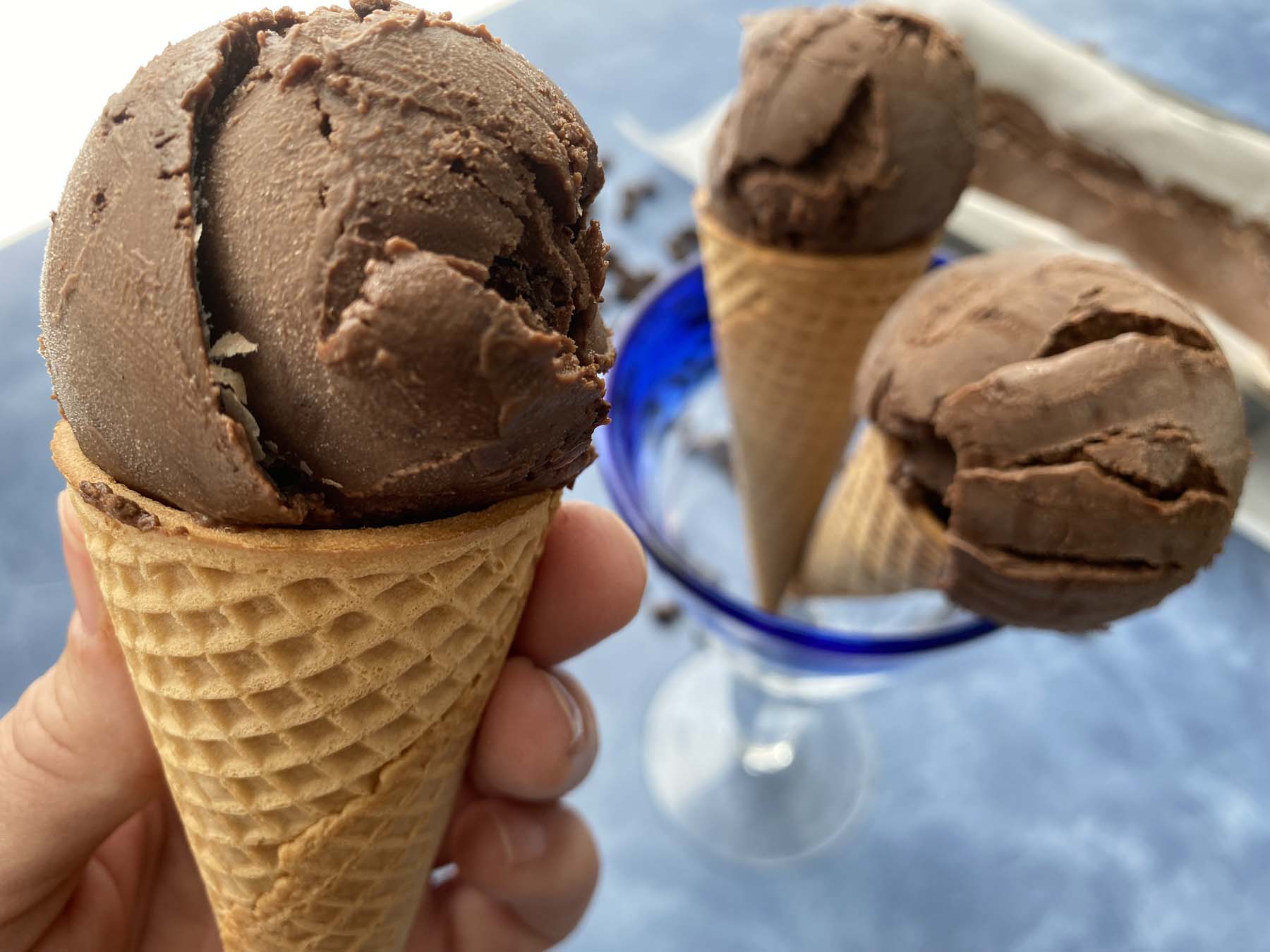 Closeup Chocoholic Homemade Ice Cream