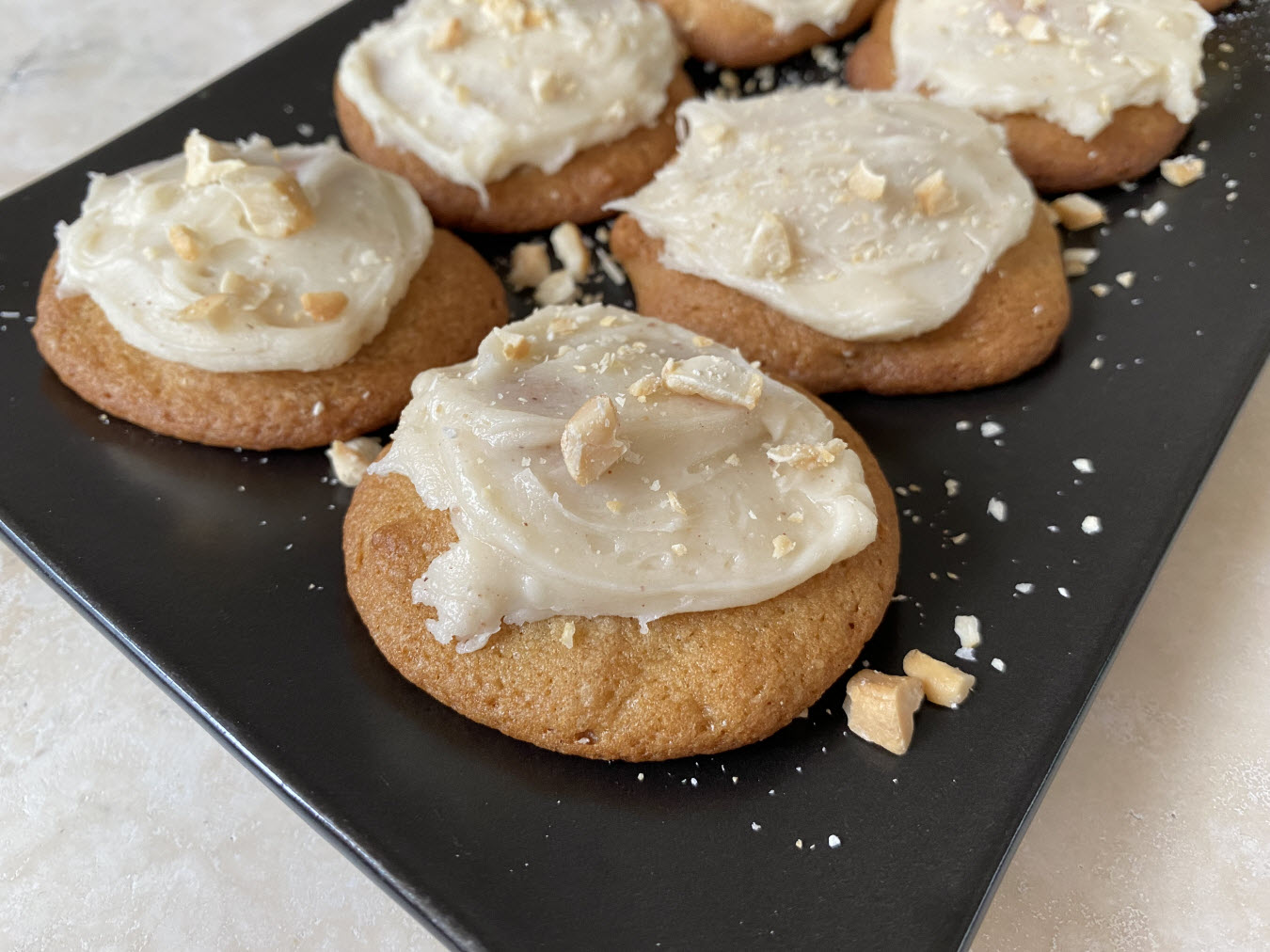 Cashew Cookies with Brown Butter Frosting