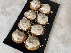 Plated Cashew Cookies with Brown Butter Frosting