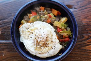 Meat & Sweet Potato Hash Bowls with Egg