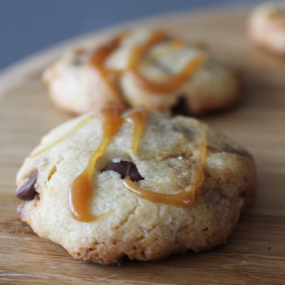 Salted Caramel Chocolate Chip Candy Bar Cookies