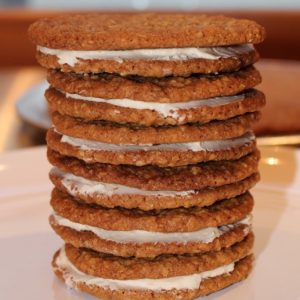 Stack of Oatmeal Buttercream Sandwich Cookies