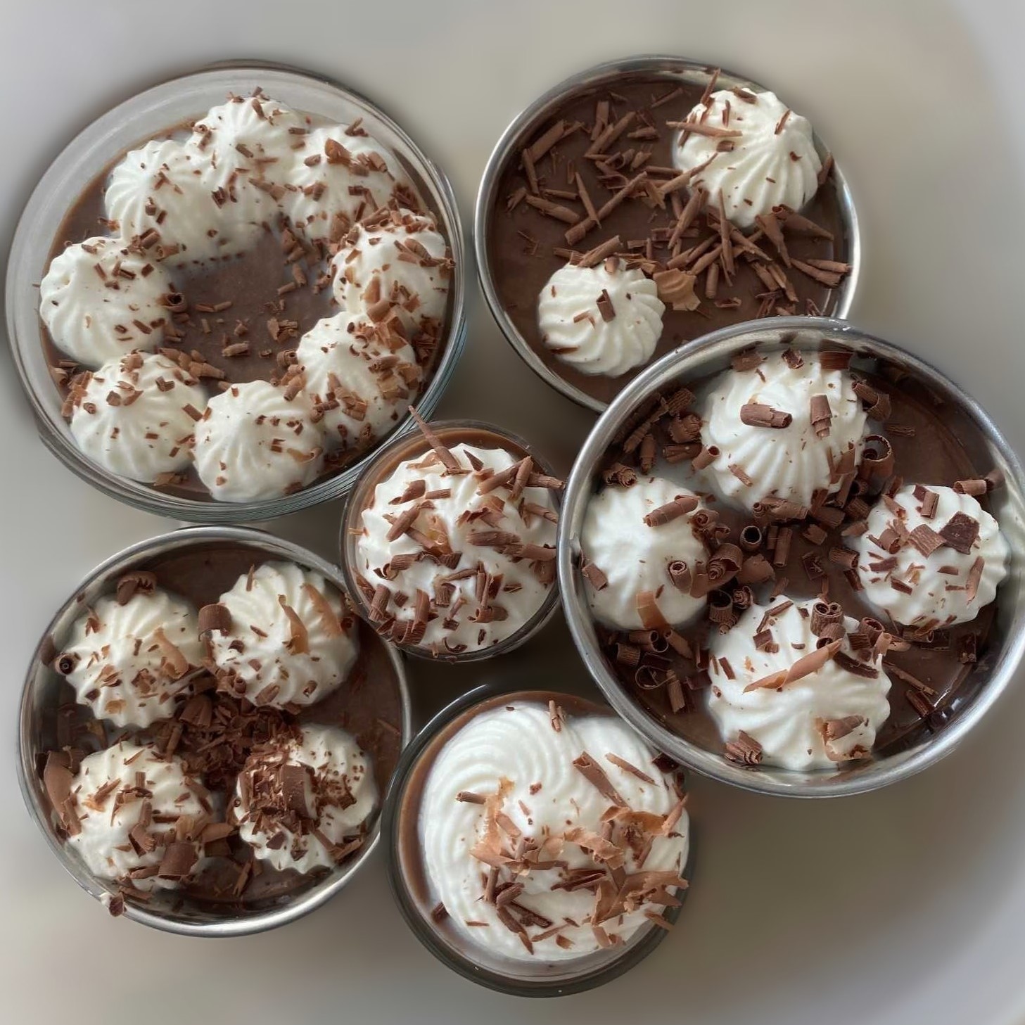 Chocolate Pudding Cups Overhead